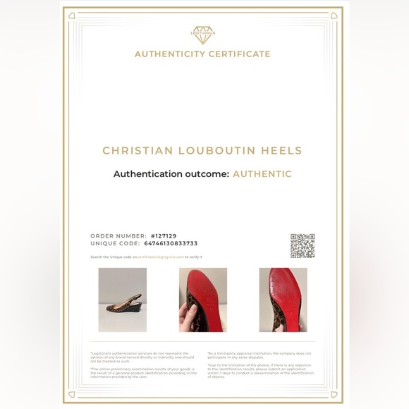 Authenticated Christian Louboutin Patent Cynthia Leopard Sling Back Wedge Heels - Picture 15 of 15